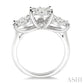 1 1/2 Ctw Past Present and Future Lovebright Round Cut Diamond Ring in 14K White Gold