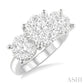 2 Ctw Past Present and Future Lovebright Round Cut Diamond Ring in 14K White Gold