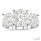 2 Ctw Past Present and Future Lovebright Round Cut Diamond Ring in 14K White Gold