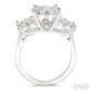 2 Ctw Past Present and Future Lovebright Round Cut Diamond Ring in 14K White Gold
