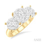 1 1/2 Ctw Past Present and Future Lovebright Round Cut Diamond Ring in 14K Yellow and White Gold