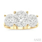 1 1/2 Ctw Past Present and Future Lovebright Round Cut Diamond Ring in 14K Yellow and White Gold