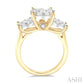 1 1/2 Ctw Past Present and Future Lovebright Round Cut Diamond Ring in 14K Yellow and White Gold