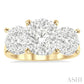 2 Ctw Past Present and Future Lovebright Round Cut Diamond Ring in 14K Yellow and White Gold