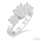 1 Ctw Triple Circle Round Cut Past Present and Future Lovebright Diamond Ring in 14K White Gold