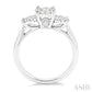 1 Ctw Triple Circle Round Cut Past Present and Future Lovebright Diamond Ring in 14K White Gold