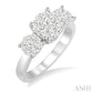 1 Ctw Triple Circle Round Cut Past Present and Future Lovebright Diamond Ring in 14K White Gold