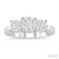 1 Ctw Triple Circle Round Cut Past Present and Future Lovebright Diamond Ring in 14K White Gold