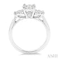 1 Ctw Triple Circle Round Cut Past Present and Future Lovebright Diamond Ring in 14K White Gold