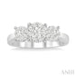 3/4 Ctw Past Present and Future Lovebright Round Cut Diamond Ring in 14K White Gold
