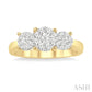 3/4 Ctw Past Present and Future Lovebright Round Cut Diamond Ring in 14K Yellow and White Gold