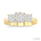 3/4 Ctw Past Present and Future Lovebright Round Cut Diamond Ring in 14K Yellow and White Gold
