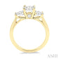 3/4 Ctw Past Present and Future Lovebright Round Cut Diamond Ring in 14K Yellow and White Gold