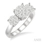 1/2 Ctw Past Present and Future Lovebright Round Cut Diamond Ring in 14K White Gold