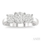 1/2 Ctw Past Present and Future Lovebright Round Cut Diamond Ring in 14K White Gold
