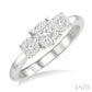 1/3 Ctw Past Present and Future Lovebright Round Cut Diamond Ring in 14K White Gold