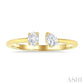 1/3 Ctw Toi Et Moi Oval and Pear Cut Diamond Open Fashion Ring in 14K Yellow Gold