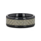 MYSTIQUE Beveled White Carbon Fiber Inlaid Ceramic Ring - 8mm
