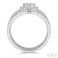 1 Ctw Oval Shape Mount Lovebright Round Cut Diamond Ring in 14K White Gold