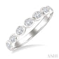 3/4 Ctw East-West Set Oval Cut Bezel Diamond Stackable Fashion Band in 14K White Gold