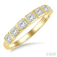 3/4 Ctw East-West Set Princess Cut Bezel Diamond Stackable Fashion Band in 14K Yellow Gold