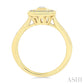 1/3 Ctw Octagonal Shaped Art Deco Emerald and Round Cut Diamond Fashion Ring in 14K Yellow Gold