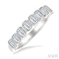 3/4 Ctw North-South Bezel Set Emerald Cut Diamond Fashion Band in 14K White Gold