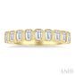 3/4 Ctw North-South Bezel Set Emerald Cut Diamond Fashion Band in 14K Yellow Gold