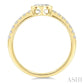 1/2 Ctw Luna Bezel East-West Oval Cut and Round Cut Diamond Ring in 14K Yellow Gold