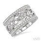1/2 Ctw Round Cut Diamond Triple Band Set in 14K white Gold