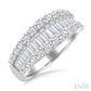 1 5/8 Ctw Baguette and Round Cut Diamond Fashion Band in 14K White Gold