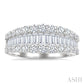 1 5/8 Ctw Baguette and Round Cut Diamond Fashion Band in 14K White Gold