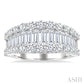 2 3/8 Ctw Baguette and Round Cut Diamond Fashion Band in 14K White Gold