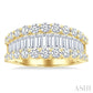 2 3/8 Ctw Baguette and Round Cut Diamond Fashion Band in 14K Yellow Gold