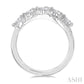 7/8 Ctw Split Criss Cross Pear and Round Cut Diamond Fashion Ring in 14K White Gold