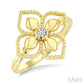 1/20 Ctw Floral Medallion Bezel Set Round Cut Diamond Fashion Ring in 10K Yellow Gold