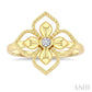 1/20 Ctw Floral Medallion Bezel Set Round Cut Diamond Fashion Ring in 10K Yellow Gold