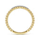 Gabriel & Co. 14K Yellow Gold Bujukan Bead and Diamond Stackable Ring SZ 6.5 .06CTW
