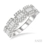 3/4 Ctw Baguette and Round Cut Diamond Fusion Ring in 14K White Gold