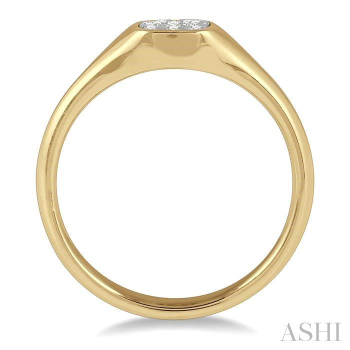 1/6 Ctw Cushion Shape Lovebright Diamond Ring in 14K Yellow and White Gold