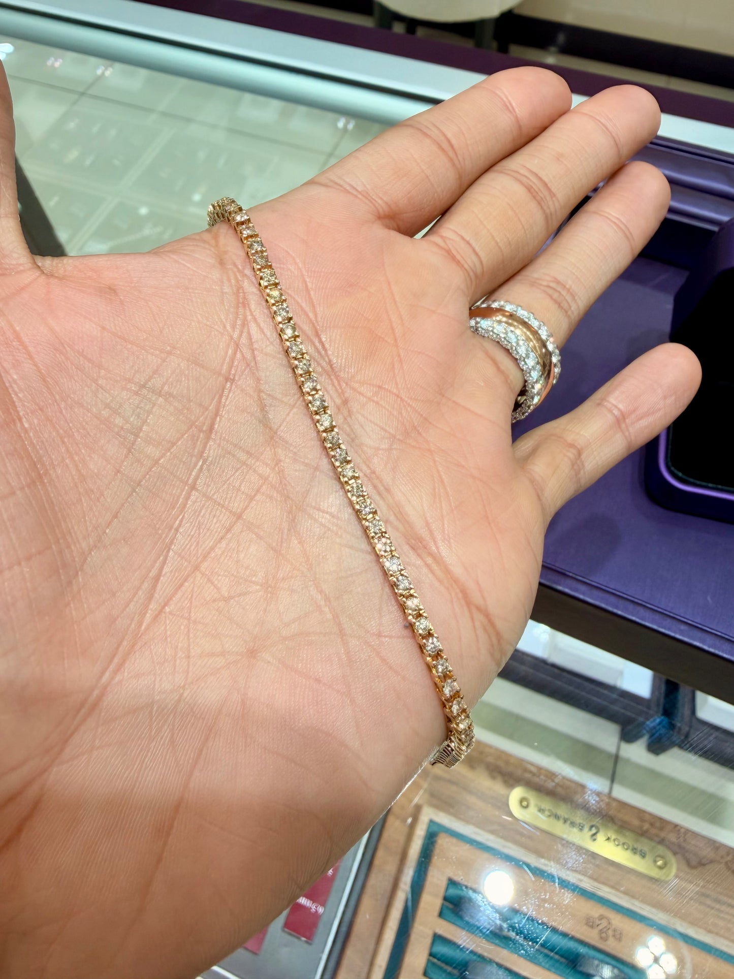 14k yellow gold diamond tennis bracelet 2 carat