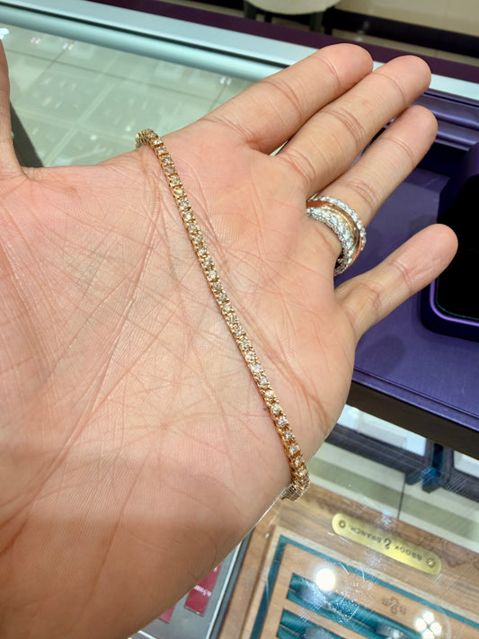 14k yellow gold diamond tennis bracelet 2 carat