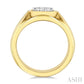 1/2 Ctw Basin Nestled Circular Mount Lovebright Round Cut Diamond Men's Ring in 10K Yellow and White Gold