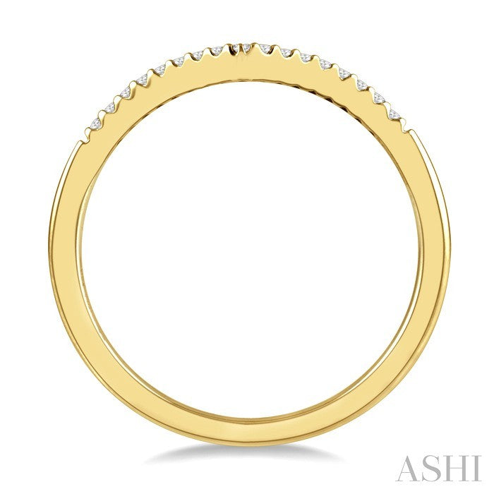 1/10 Ctw Chevron Round Cut Diamond Petite Band in 10K Yellow Gold