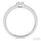 1/4 Ctw Cushion Shape Petite Baguette and Round Cut Diamond Fashion Promise Ring in 10K White Gold