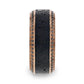 HYPERIA Lava Inlaid 10K Rose Gold Men's Wedding Band With Black Diamonds Around Polished Edges - 10mm