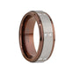 BEOWULF Raised Center Brushed Espresso Tungsten Carbide Wedding Band with Channel-Set Diamonds - 8mm