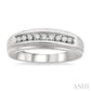 1/6 Ctw Round Diamond Men's Ring in 14K White Gold
