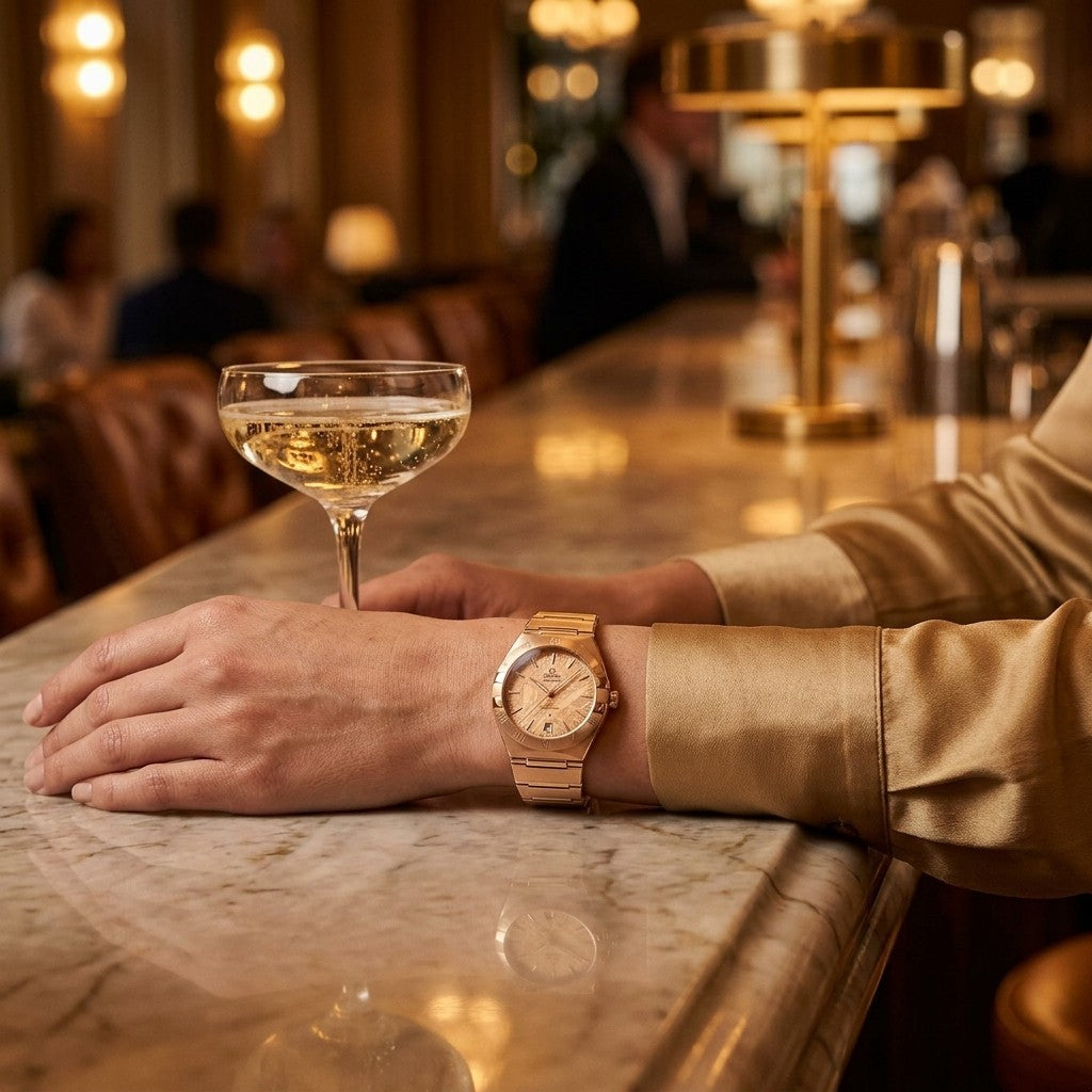 Omega Constellation 41 mm — Moonshine™ Gold on Moonshine™ Gold — lifestyle