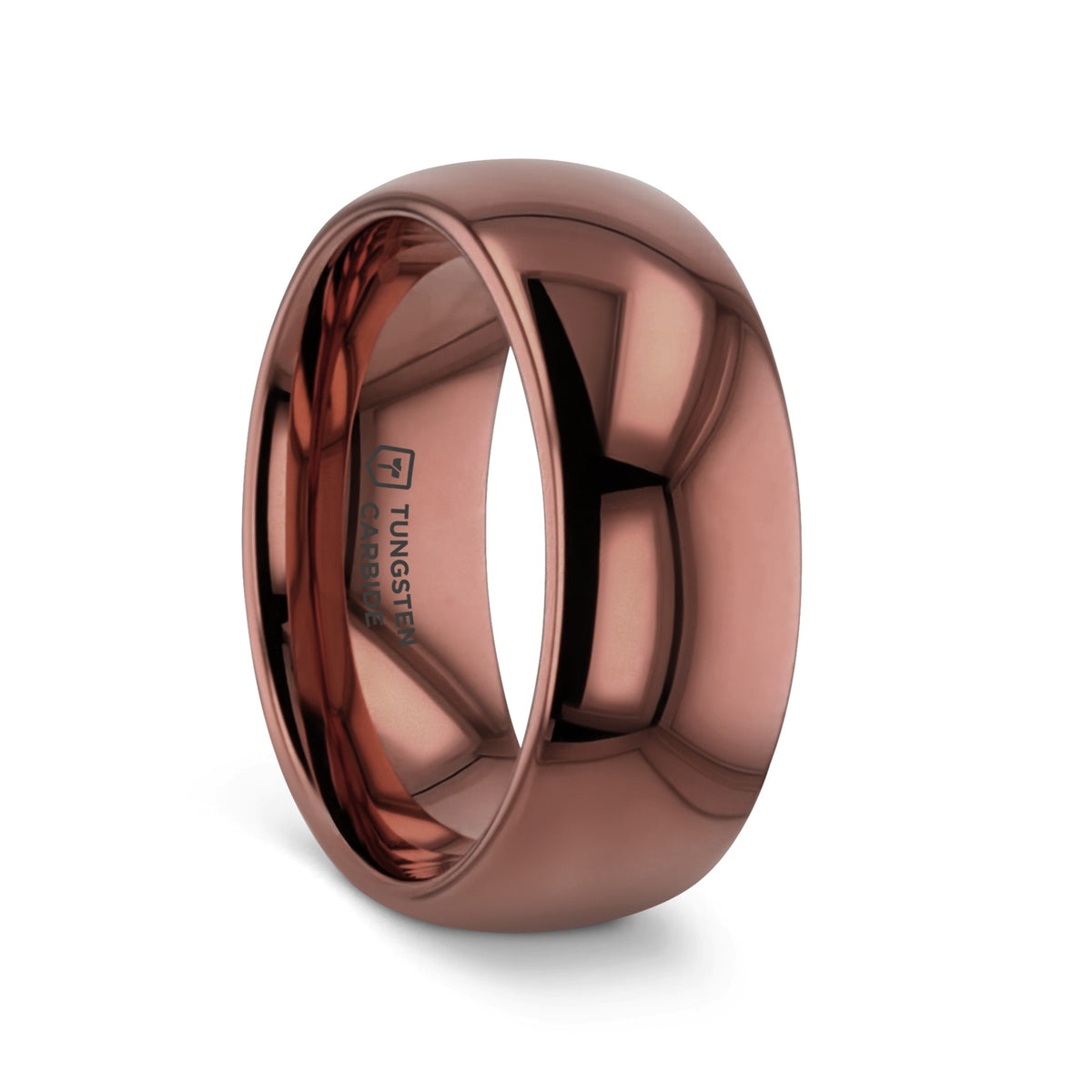 COFFEE Traditional Domed Espresso Tungsten Carbide Wedding Ring - 8mm